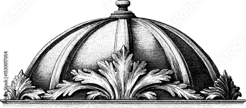 Byzantine pendentive dome fragment with decorative mosaic design