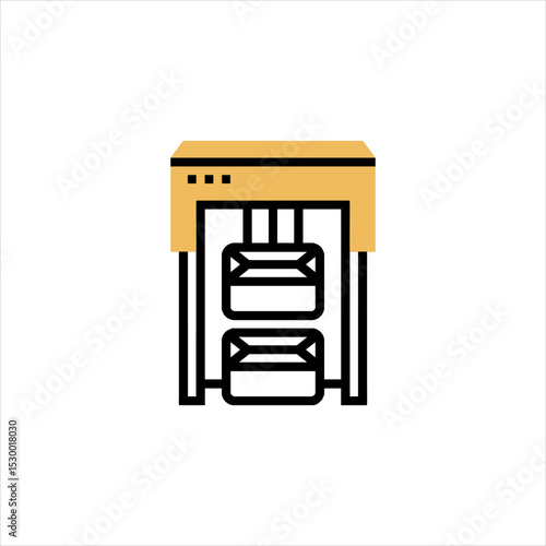 Automated packaging machine sealing boxes in a factory setting, ensuring efficient production and secure delivery of goods, conveying a sense of modern industry.