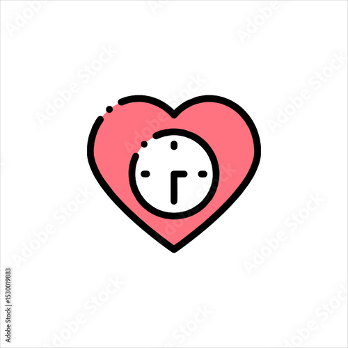 Clock ticking inside pink heart represents time running out for love or important deadline, creating sense of urgency and anxiety.