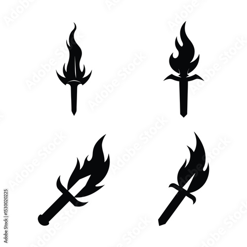 set of fire icons