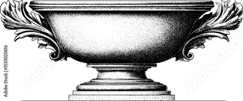 Elegant georgian punch bowl with pedestal base and ornate leaves
