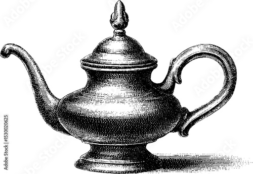 Elegant georgian silver teapot with curved spout and decorative finial for antique collection