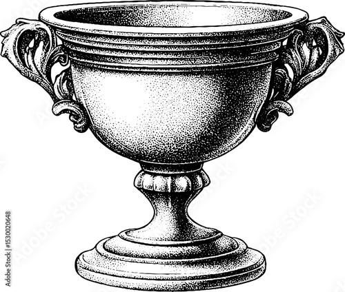 Elegant georgian wine glass with delicate stem design for historical art illustration