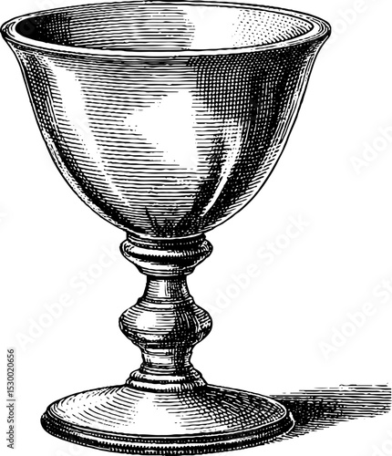 Elegant georgian wine glass with delicate stem and bowl design