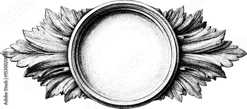 Gilded oval mirror frame design with ornate dotwork for tattoo inspiration