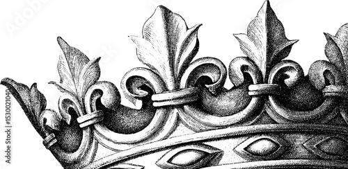 Elegant golden crown with fleur de lis and jewel embellishments