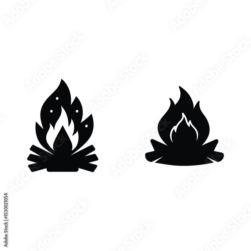 fire icons set vector illustration on white background