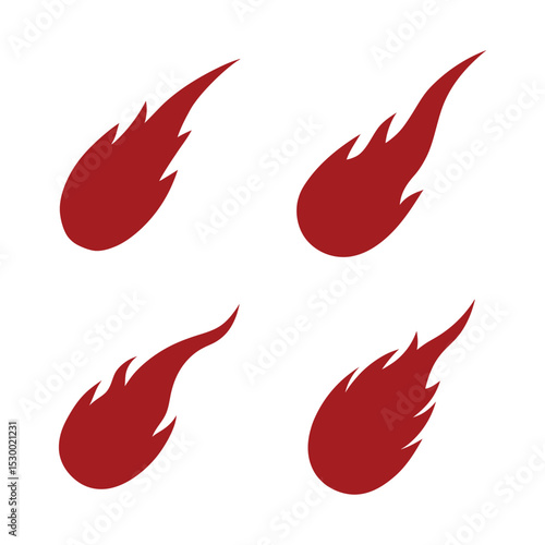 fire icons set vector illustration on white background