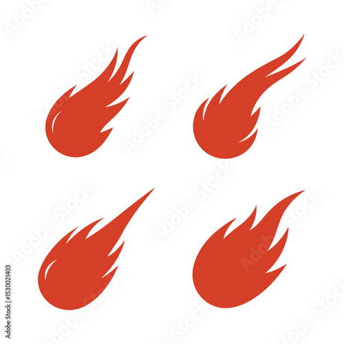 fire icons set vector illustration on white background