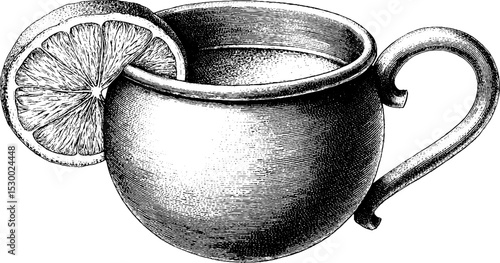 Dotwork tattoo style moscow mule mug with lime wedge design for creative use