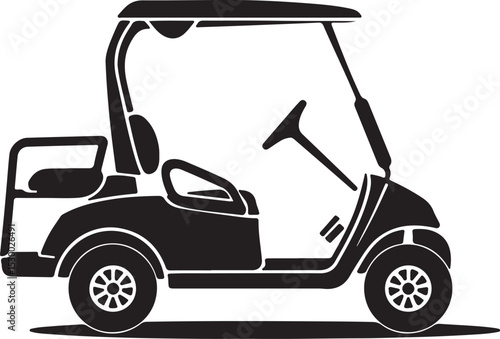Golf Cart Silhouette A Clean Vector Illustration of a Golf Cart