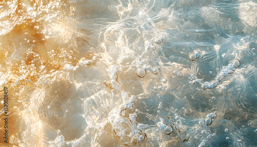 abstract summer banner background transparent beige clear water surface texture with ripples and splashes water waves in sunlight marble background generative ai