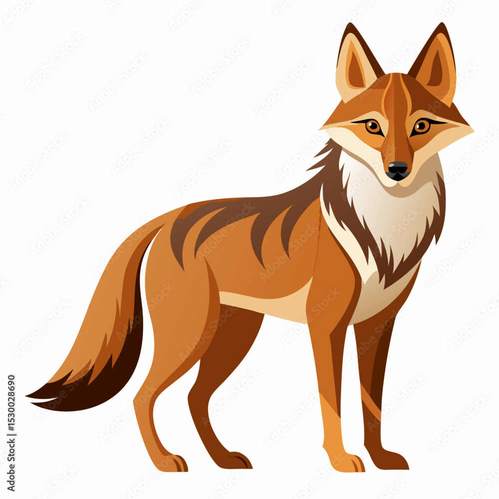 Fototapeta premium Coyote illustration on a white background perfect for wildlife designs nature projects and animal themed creative