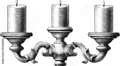 Vintage silver candelabra with candle stubs for elegant home decor