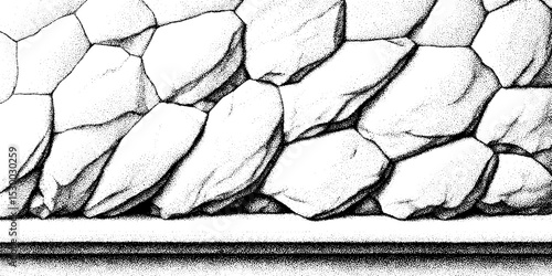 Stone mosaic texture with small tesserae dotwork for artistic design and decor