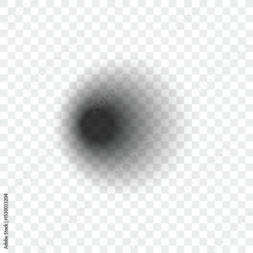 Realistic round shadow. Square transparent surface shades, floor oval and circle blurry edges shadows vector isolated template. Template shadow soft, realistic shape shade illustration