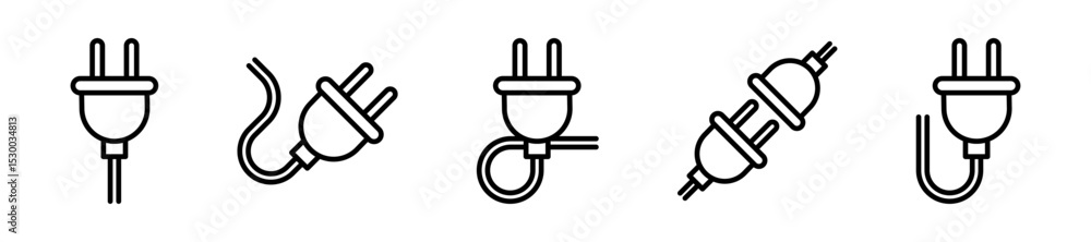 Plug icons. Electric plug vector icon set. Electric plugs. Electricity symbol. EPS 10 Plug icons. Electric plug vector icon set. Electric plugs. Electricity symbol. EPS 10