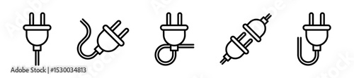 Plug icons. Electric plug vector icon set. Electric plugs. Electricity symbol. EPS 10
