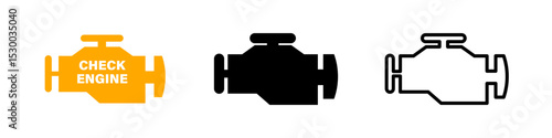 Check engine icons. Check engine vector icons. Car check
