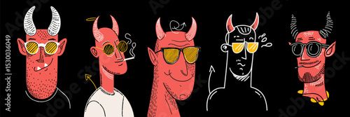 cartoon devil character illustration for halloween design and decoration