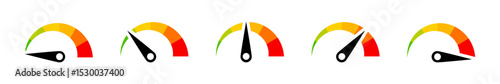 Speedometer vector icon. Dashboard icon set. Isolated speedometer symbols. EPS 10