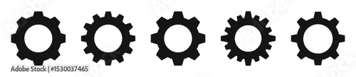 Gear vector icons. Gear wheel icon set. Gear icon set. Settings, configuration concept icons. Gear settings. Cogwheel icon collection. Vector EPS 10