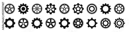 Gear icon set. Gear vector icon. Cogwheel icon collection. Settings, configuration concept icons. Vector EPS 10