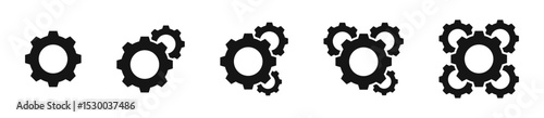 Gear settings. Gear icon set. Gear wheel icon set. Gear vector icons. Settings, configuration concept icons. Cogwheel icon collection. Vector EPS 10