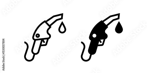 Fueling nozzle. Fuel station icon set. Fuel icon set. Gas station icons. Fueling nozzle. Vector illustration