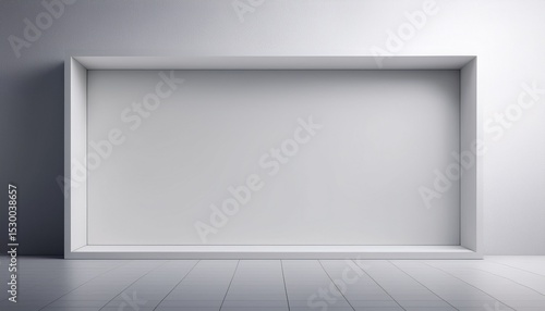 rectangle white box in a white studio space