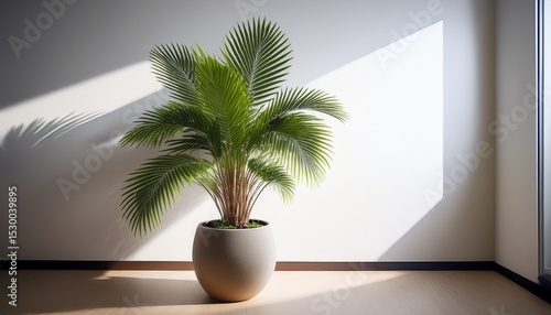 a lush vibrant potted palm plant in a modern planter perfect for adding a touch of green to any indoor space or office decor