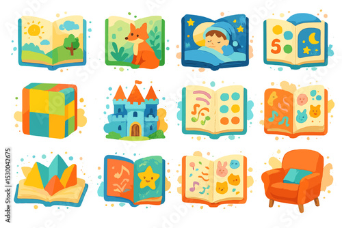 Illustrated children's books and toys - colorful and fun imagery