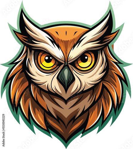 Intense Owl Mascot Illustration