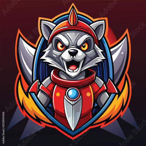 Raccoon Astronaut Mascot Logo