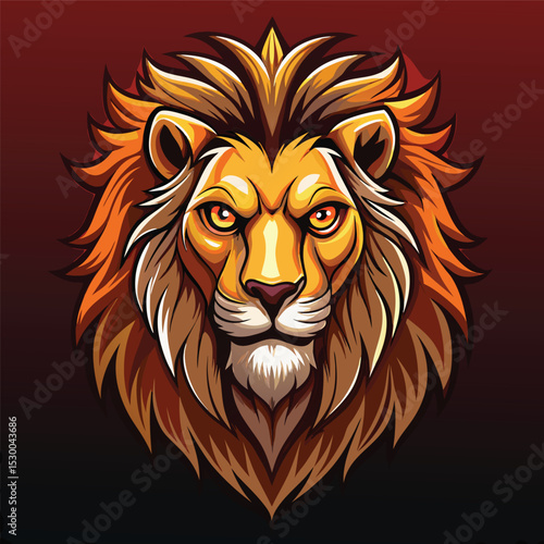Majestic Lion Head Emblem of Power and Wildlife