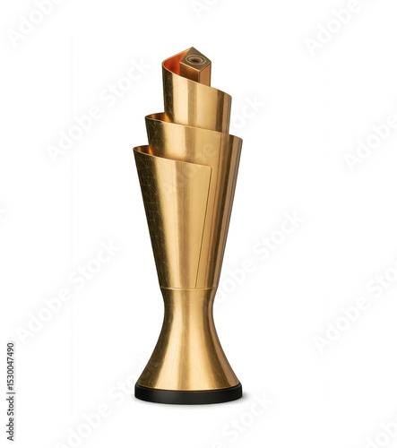Nations League trofeo no oficial dorado con base circular sin fondo. Nations League trophy