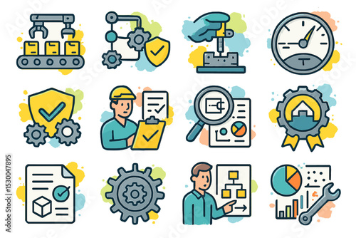 Industrial automation and quality control conceptual illustration