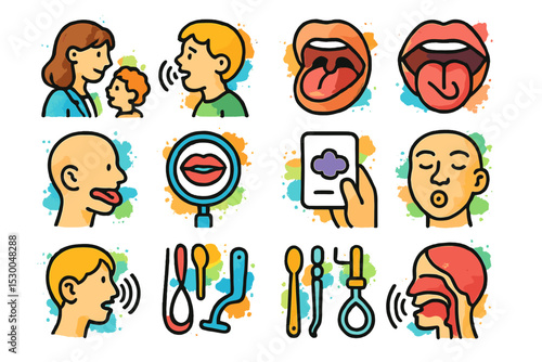 Speech therapy tools and exercises for children and adults