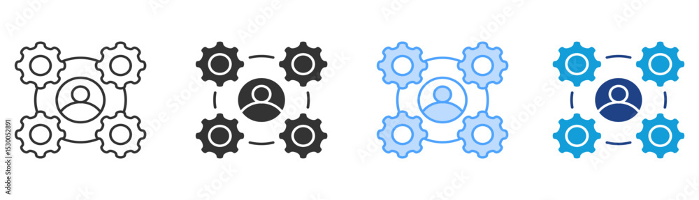 Affiliation Icon Set Multiple Style Collection