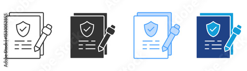 Consent Icon Set Multiple Style Collection