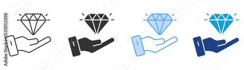 Values Icon Set Multiple Style Collection