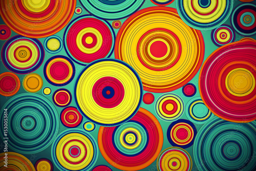 Classic 70s groovy psychedelic circles seamless pattern Classic 70s groovy psychedelic circles seamless pattern