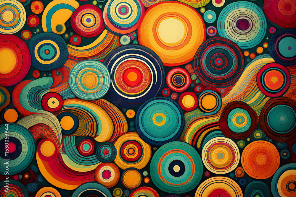 Textured retro abstract circles seamless pattern Textured retro abstract circles seamless pattern