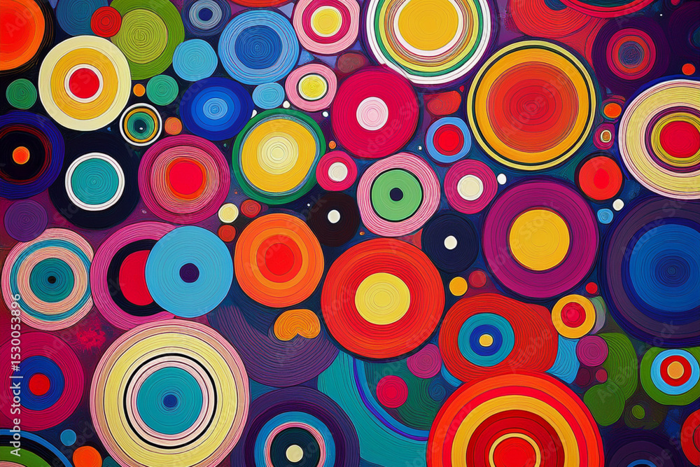 Vibrant Retro Psychedelic Abstract Circles Pattern Background Vibrant Retro Psychedelic Abstract Circles Pattern Background