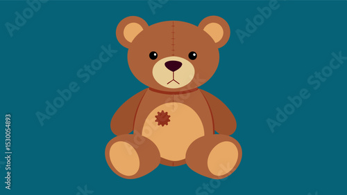 The sight of her childhood bear lovingly patched and sewn reminded her of the comfort and security she felt during difficult times.. Vector illustration