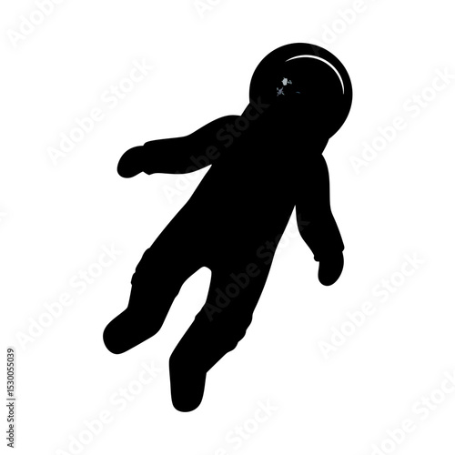 Astronaut Floating Silhouette - Space Travel Icon


