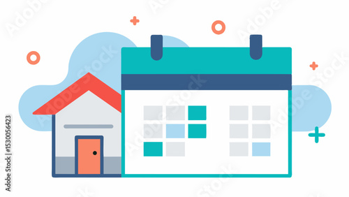 Calendar Central A designated area in the home with a labelled calendar helping individuals with memory impairments to keep track of appointments events and important dates.. Vector illustration