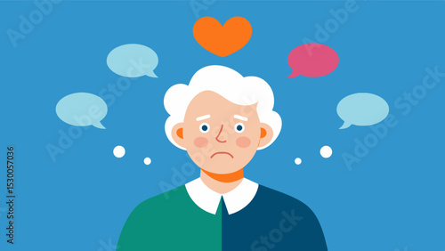 The elderly person also expressed feelings of guilt and shame surrounding their memory impairment. The psychologist worked with them to challenge these negative thoughts and. Vector illustration