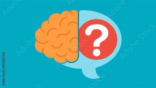An image of a brain with a question mark symbolizing the need for more research and understanding of brainrelated diseases and disorders.. Vector illustration