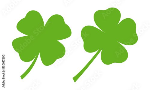Clover leaves vector set. Clover silhouette. clover leaf isolated on white background